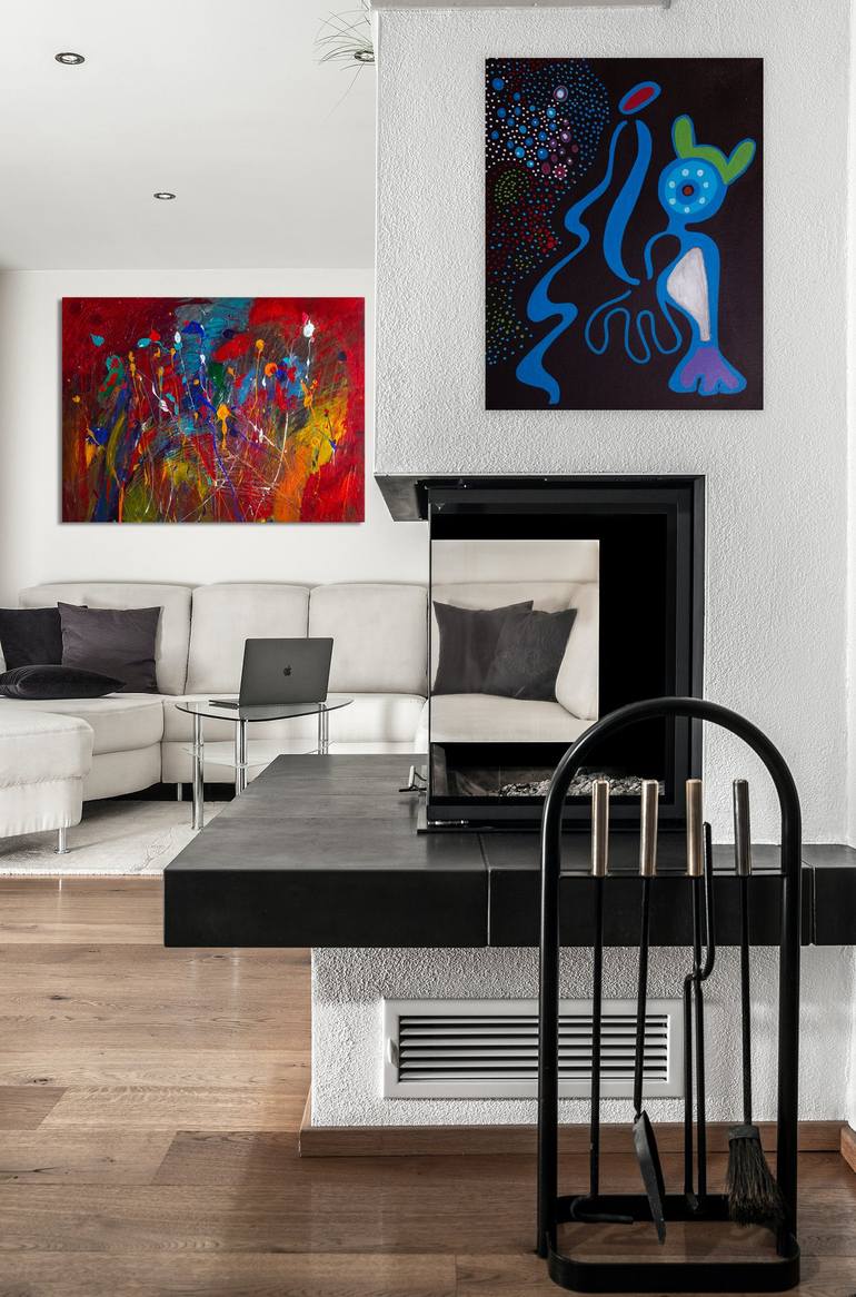 Original Abstract Expressionism Fantasy Painting by Nathalie Gribinski