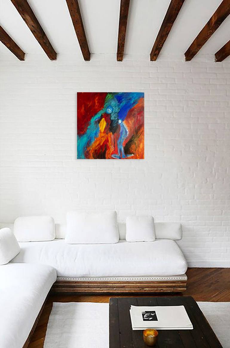Original Abstract Expressionism Family Painting by Nathalie Gribinski