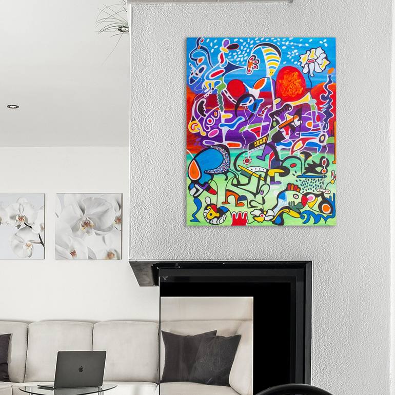 Original Abstract Expressionism Abstract Painting by Nathalie Gribinski