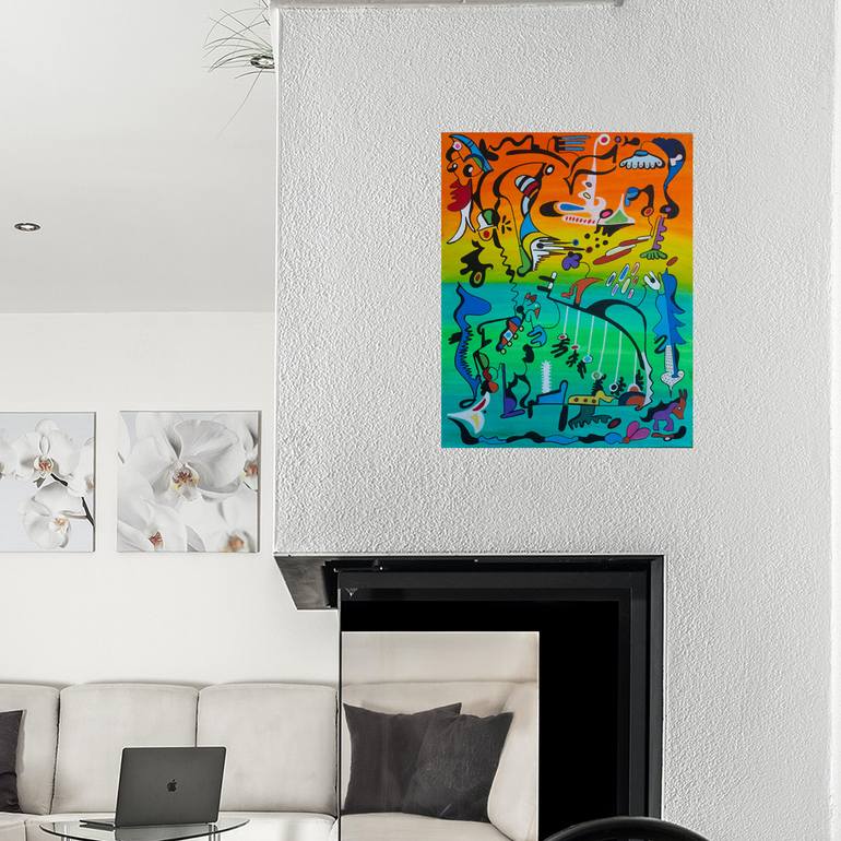 Original Abstract Expressionism Abstract Painting by Nathalie Gribinski