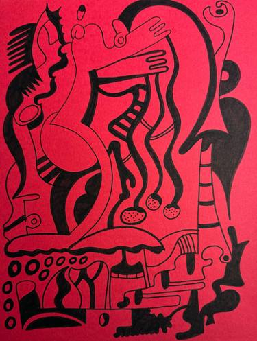 Original Abstract Expressionism Abstract Drawings by Nathalie Gribinski