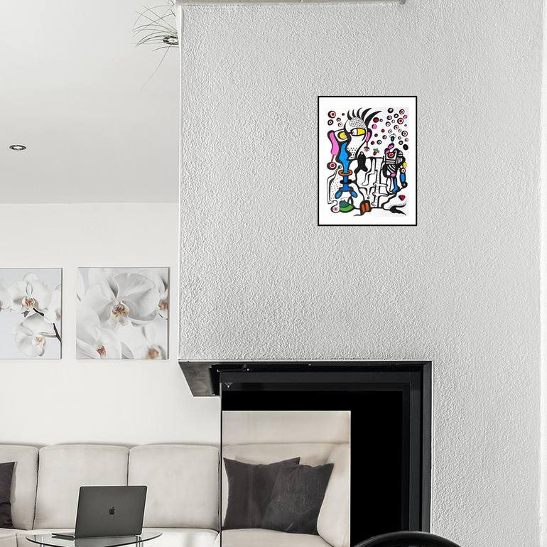 Original Abstract Expressionism Abstract Drawing by Nathalie Gribinski