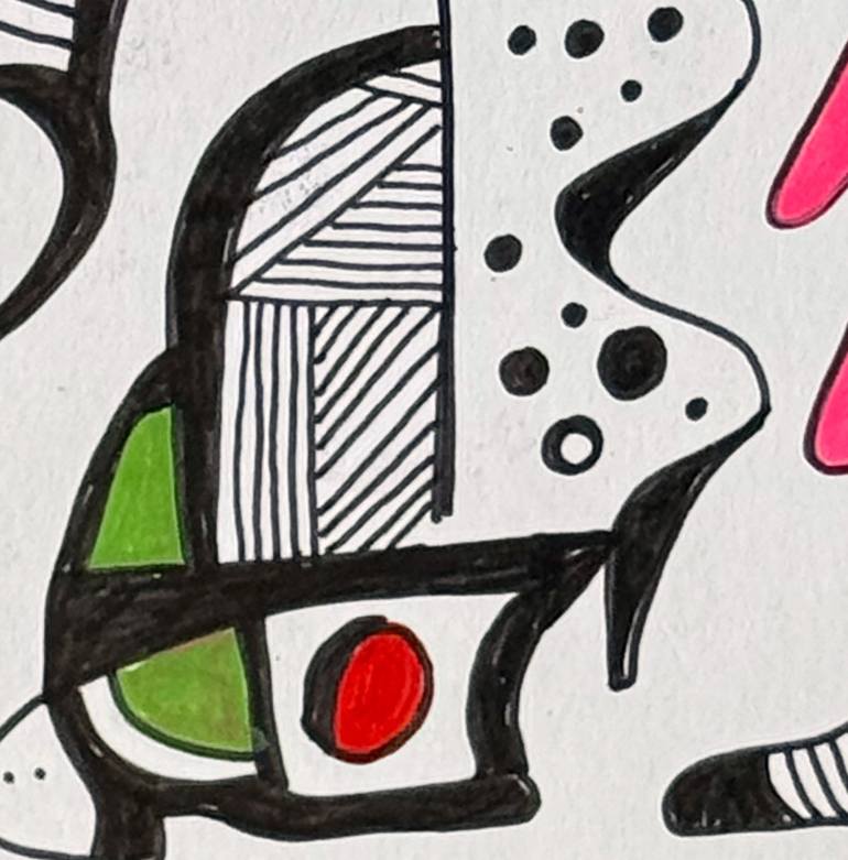 Original Abstract Humor Drawing by Nathalie Gribinski