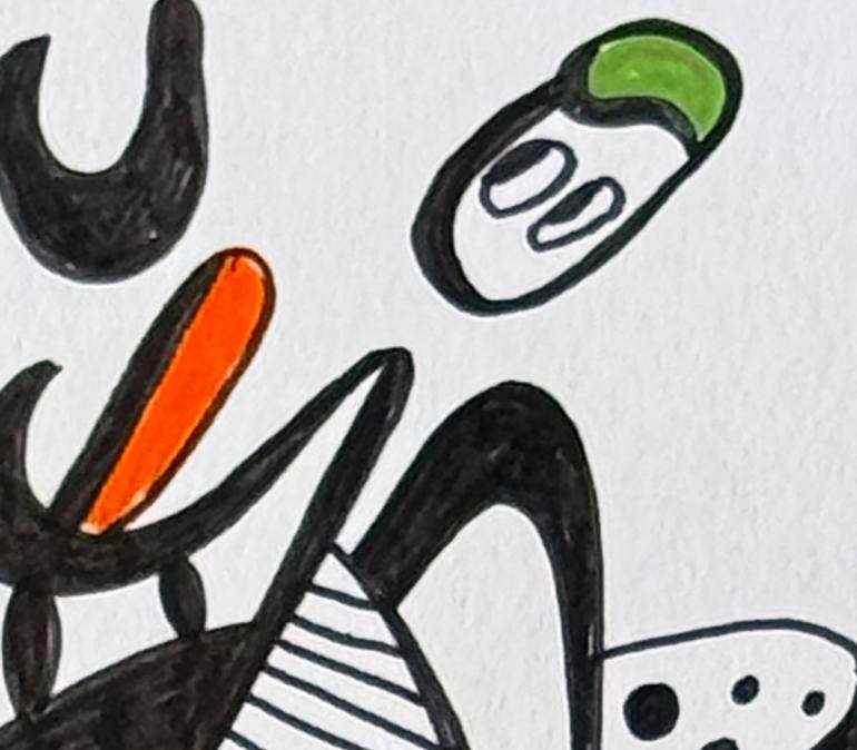 Original Abstract Humor Drawing by Nathalie Gribinski