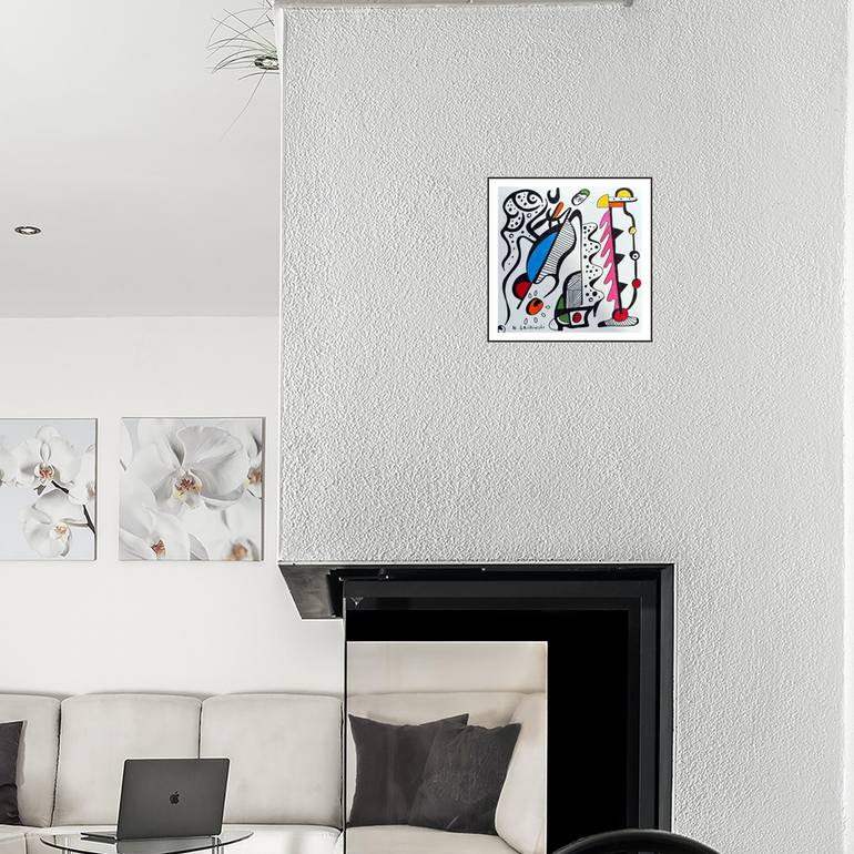 Original Abstract Humor Drawing by Nathalie Gribinski