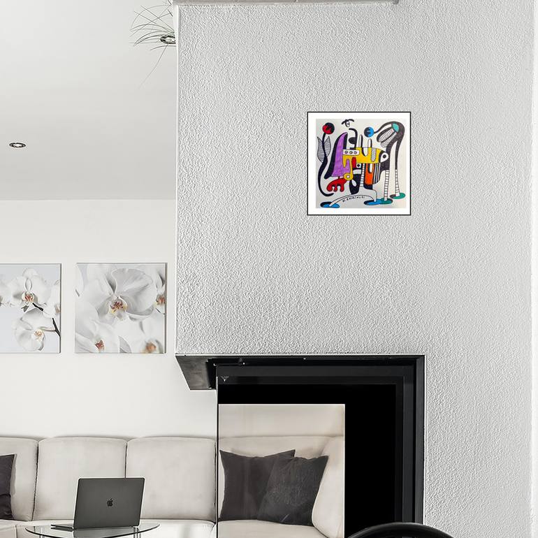Original Abstract Humor Drawing by Nathalie Gribinski