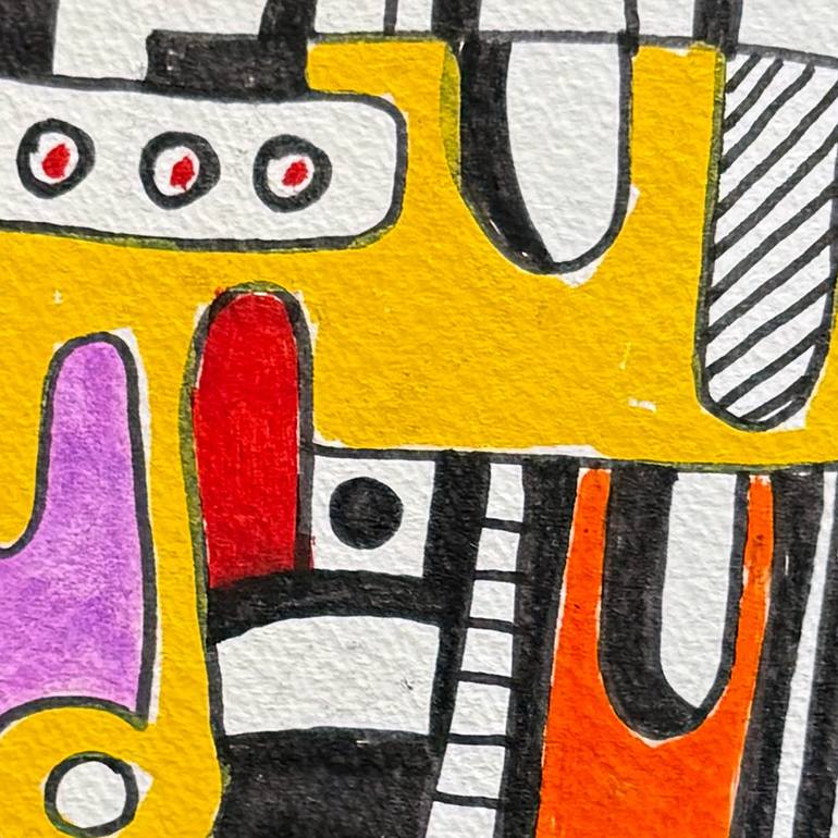 Original Abstract Humor Drawing by Nathalie Gribinski