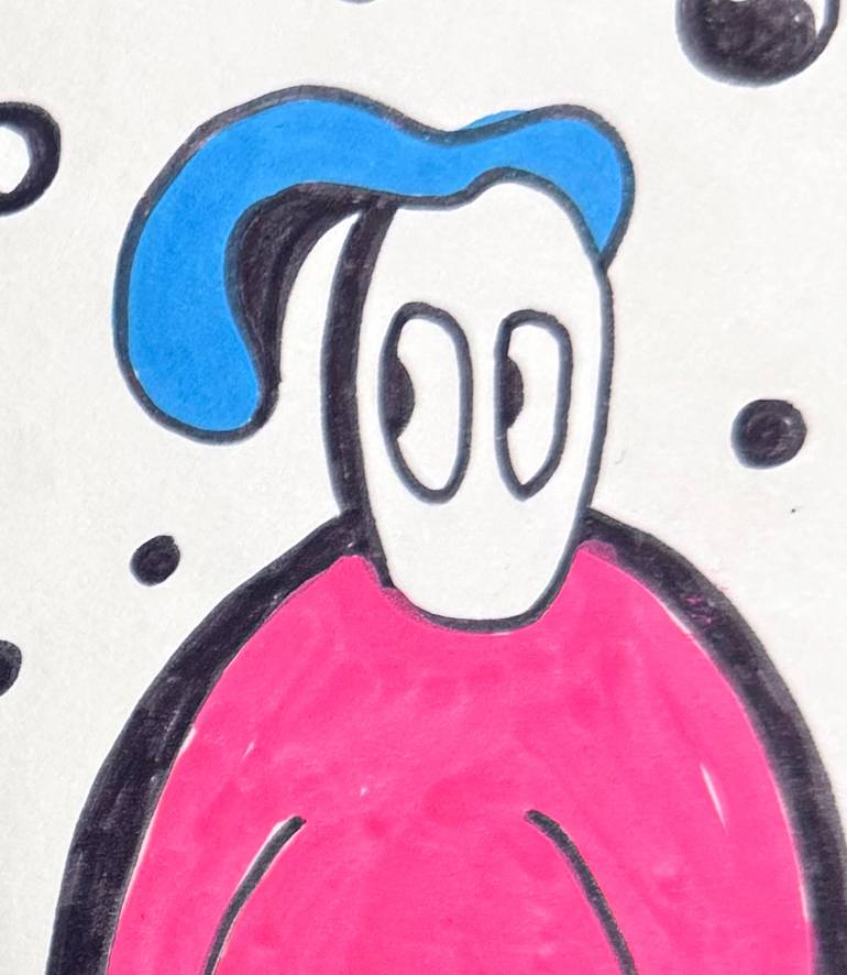 Original Abstract Humor Drawing by Nathalie Gribinski