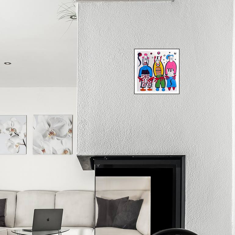 Original Abstract Humor Drawing by Nathalie Gribinski