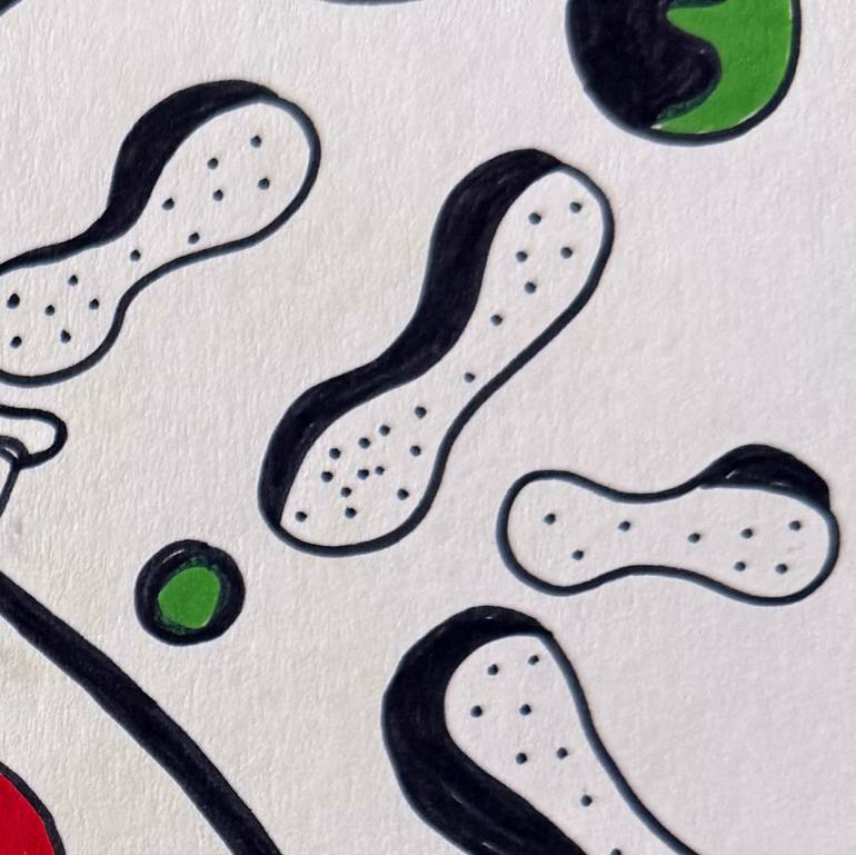 Original Abstract Humor Drawing by Nathalie Gribinski