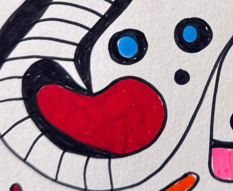 Original Abstract Humor Drawing by Nathalie Gribinski