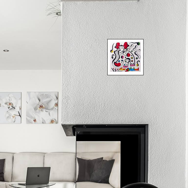 Original Abstract Humor Drawing by Nathalie Gribinski