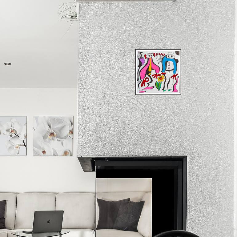 Original Abstract Humor Drawing by Nathalie Gribinski