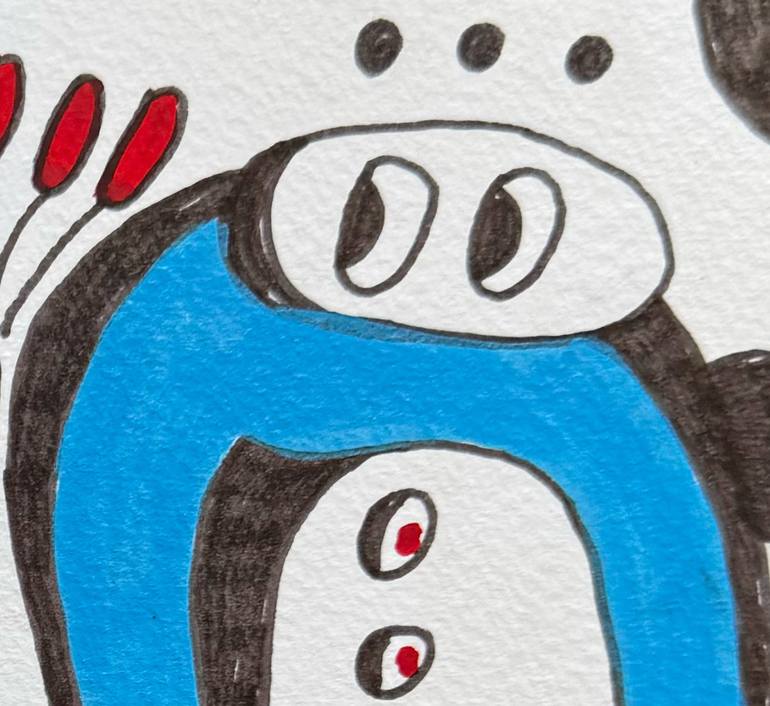 Original Abstract Humor Drawing by Nathalie Gribinski