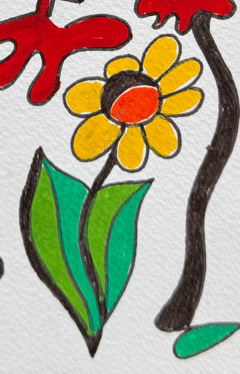 Original Abstract Humor Drawing by Nathalie Gribinski