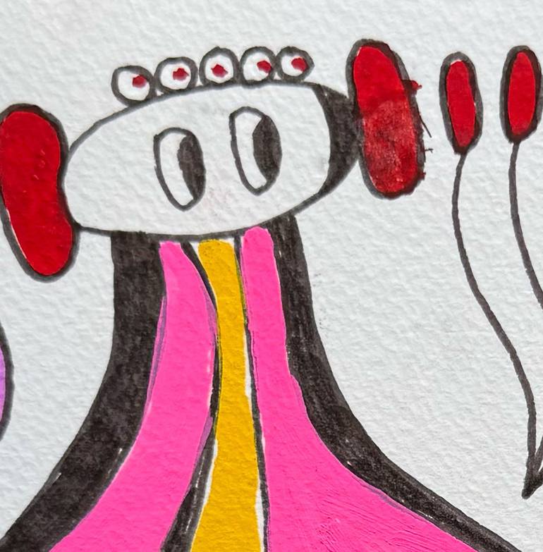 Original Abstract Humor Drawing by Nathalie Gribinski