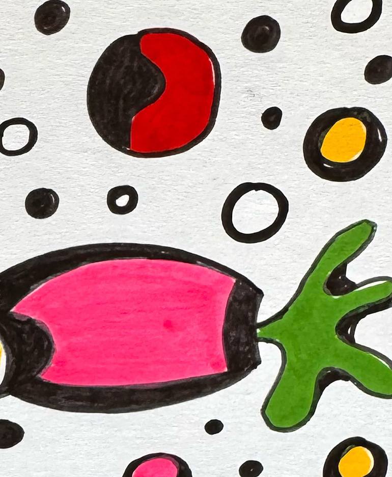 Original Abstract Humor Drawing by Nathalie Gribinski