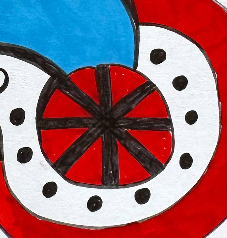 Original Abstract Humor Drawing by Nathalie Gribinski