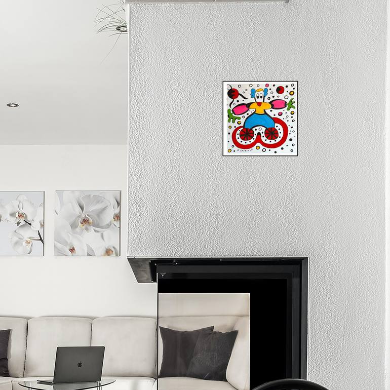Original Abstract Humor Drawing by Nathalie Gribinski