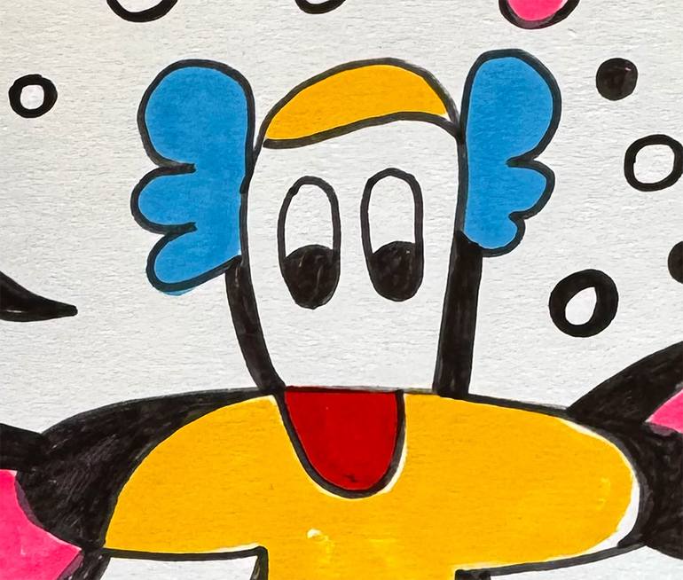 Original Abstract Humor Drawing by Nathalie Gribinski