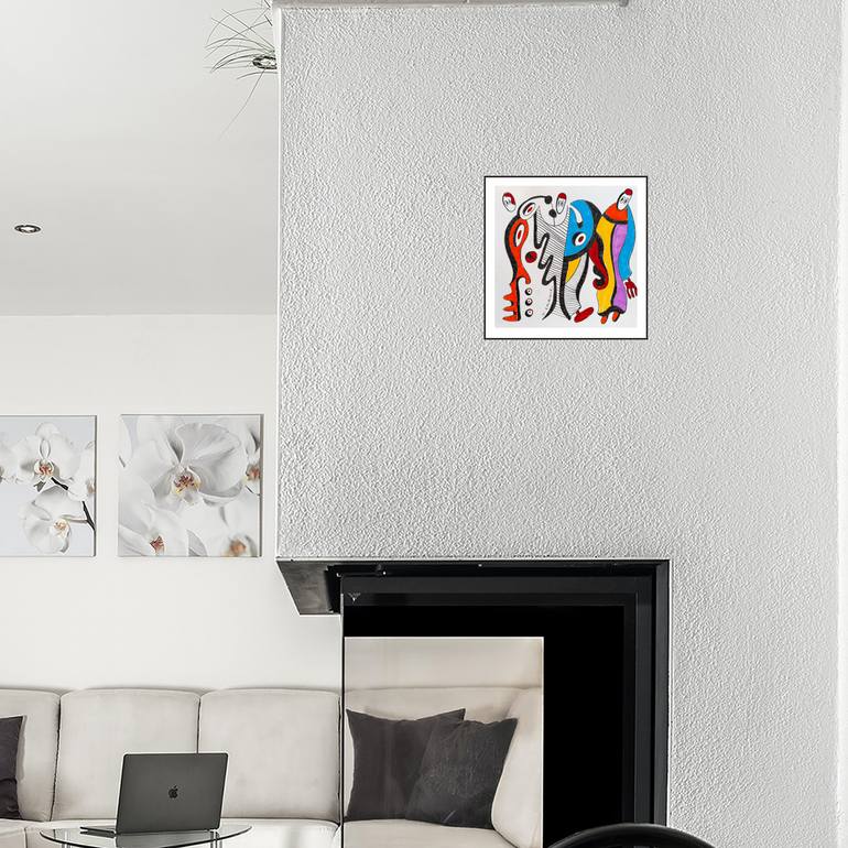 Original Abstract Humor Drawing by Nathalie Gribinski