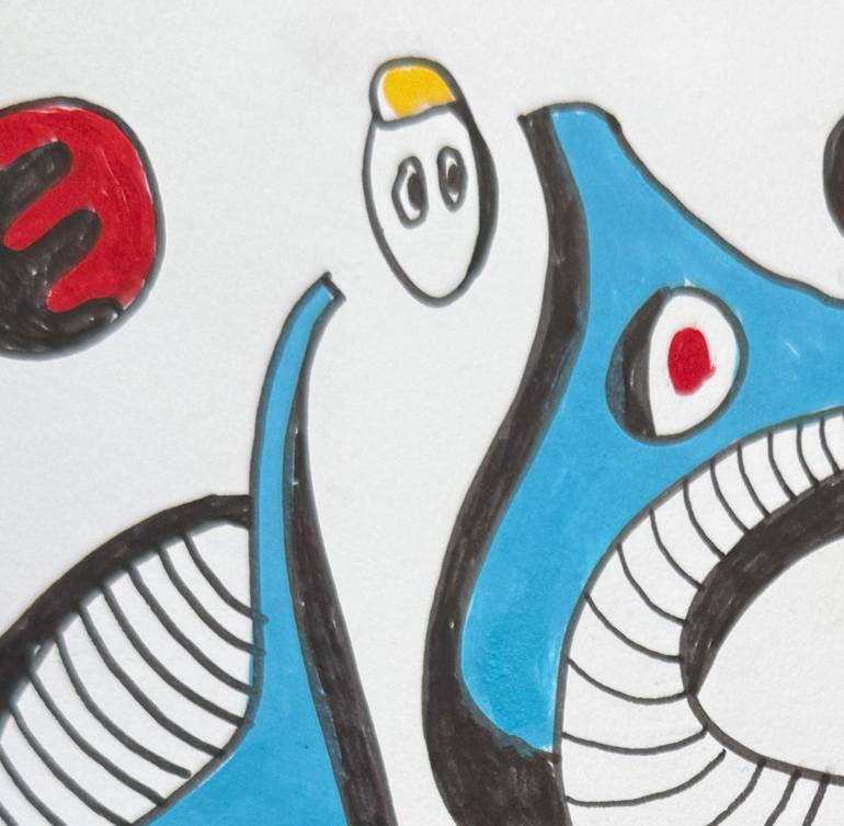 Original Abstract Humor Drawing by Nathalie Gribinski