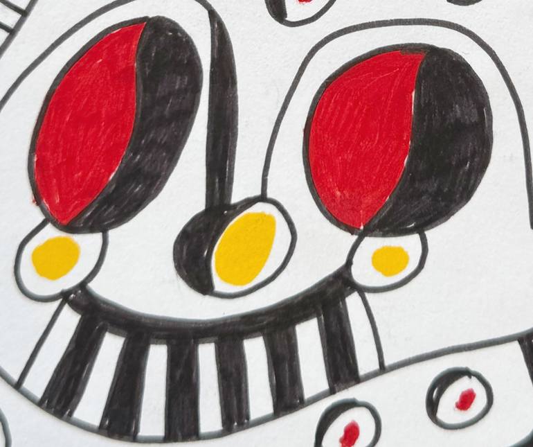 Original Abstract Humor Drawing by Nathalie Gribinski
