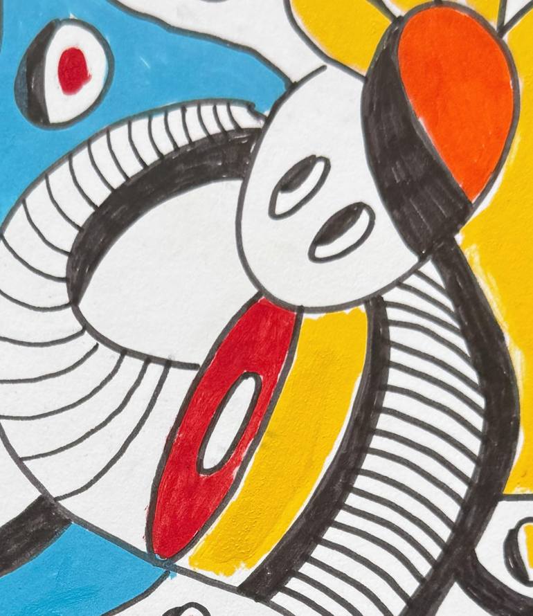 Original Abstract Humor Drawing by Nathalie Gribinski