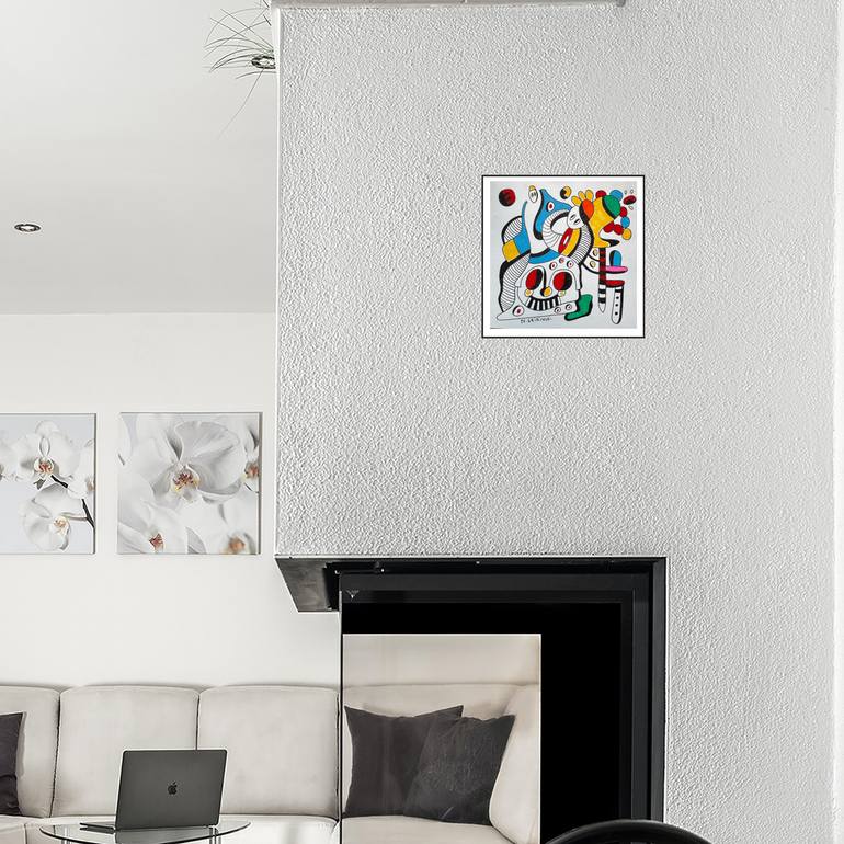 Original Abstract Humor Drawing by Nathalie Gribinski