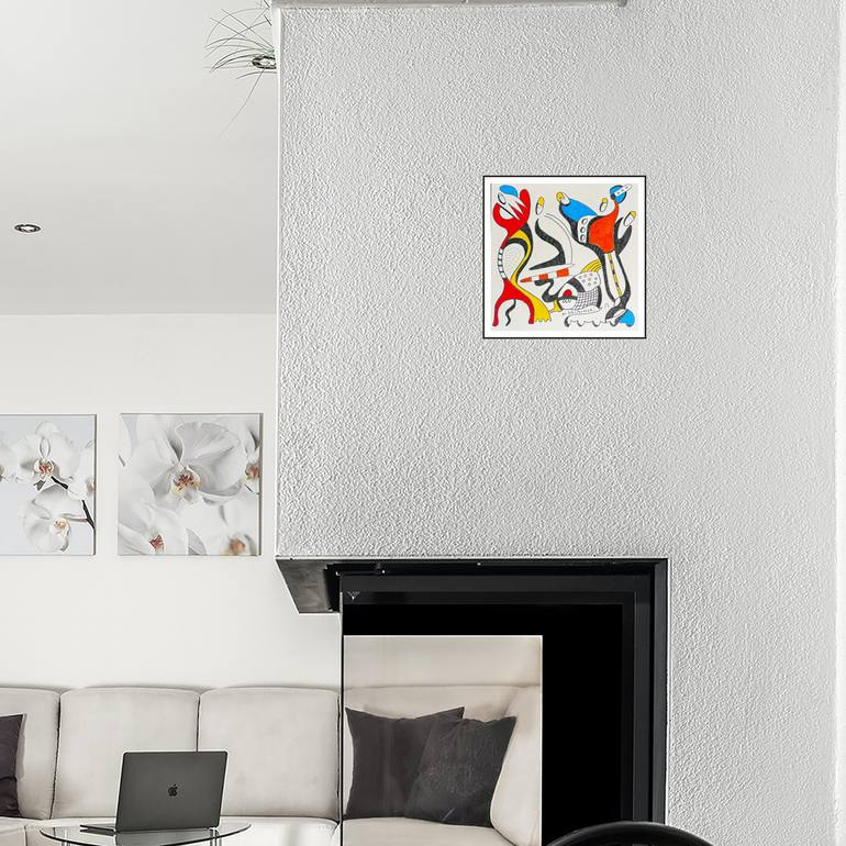 Original Abstract Humor Drawing by Nathalie Gribinski