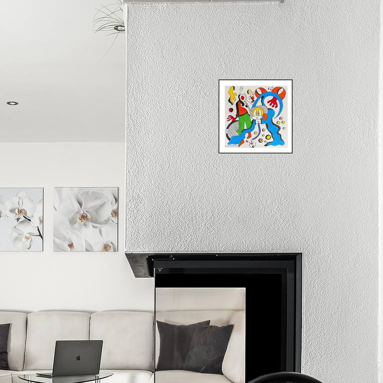 Original Abstract Humor Drawing by Nathalie Gribinski