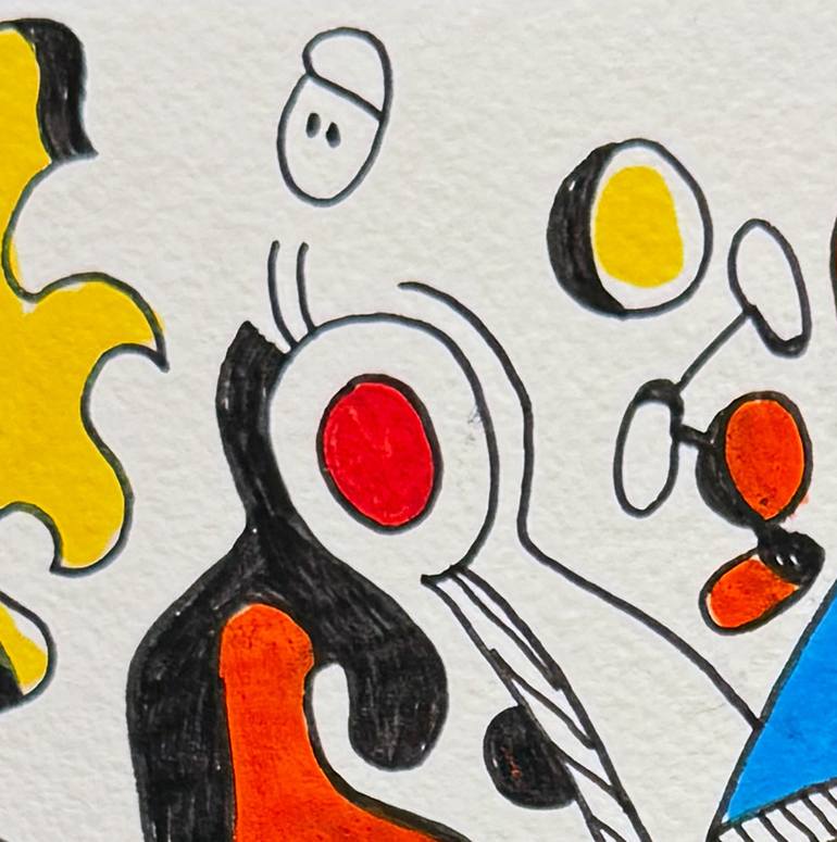 Original Abstract Humor Drawing by Nathalie Gribinski