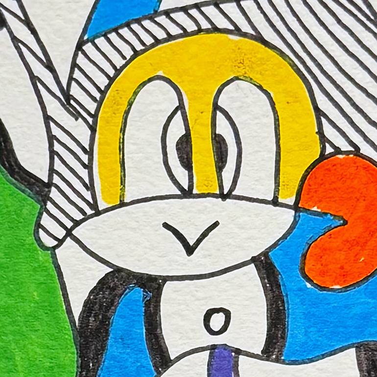 Original Abstract Humor Drawing by Nathalie Gribinski