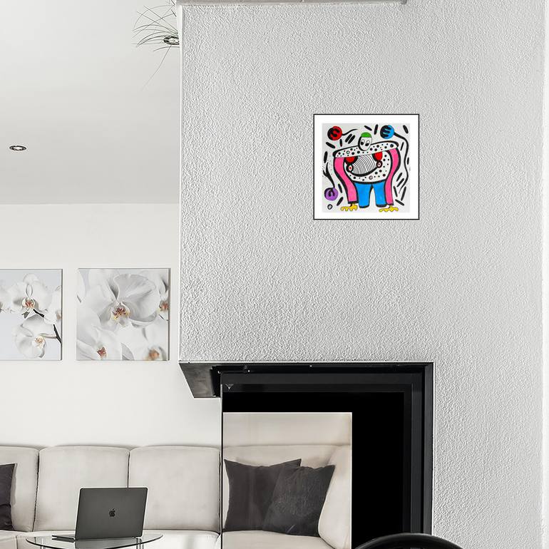 Original Abstract Humor Drawing by Nathalie Gribinski