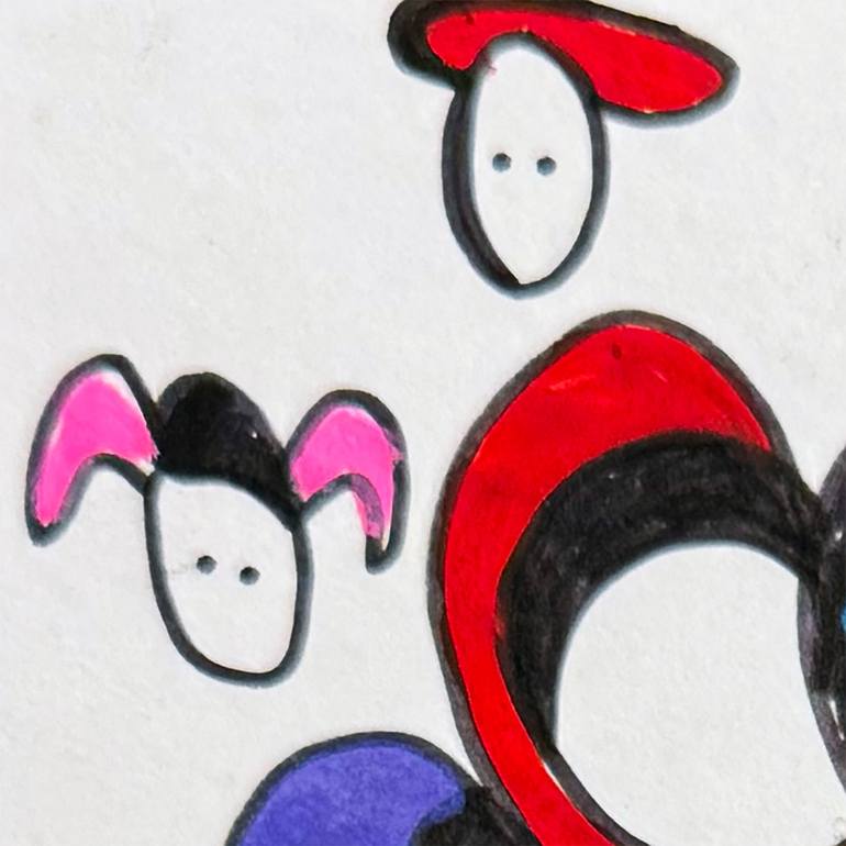 Original Abstract Humor Drawing by Nathalie Gribinski