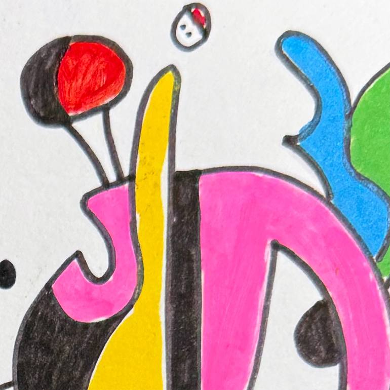 Original Abstract Humor Drawing by Nathalie Gribinski