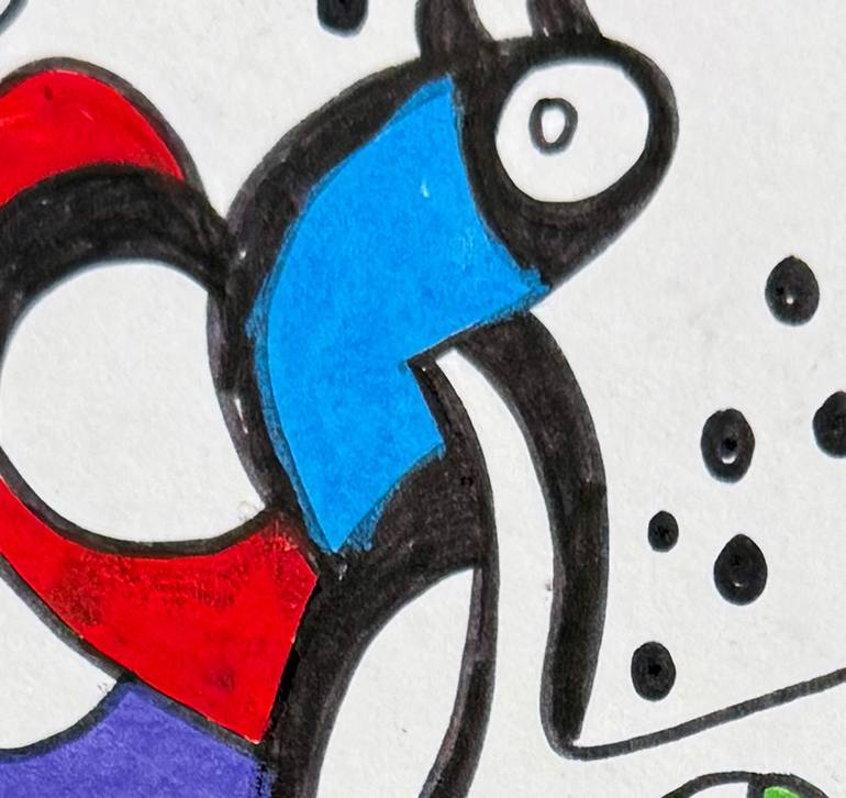 Original Abstract Humor Drawing by Nathalie Gribinski