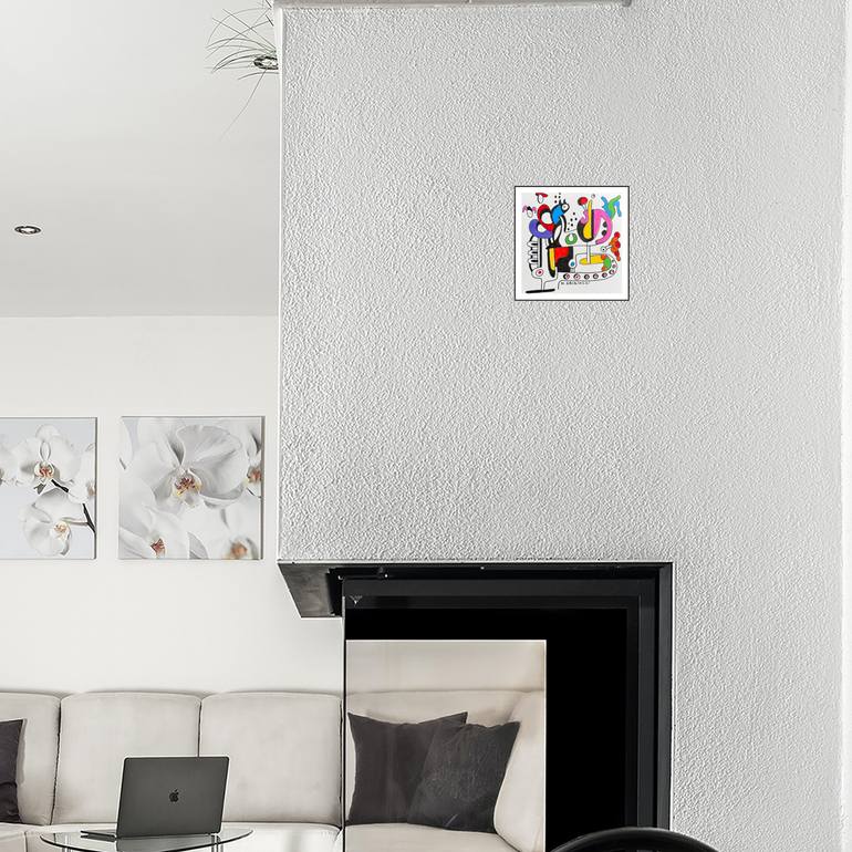 Original Abstract Humor Drawing by Nathalie Gribinski