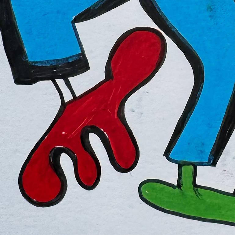 Original Abstract Humor Drawing by Nathalie Gribinski