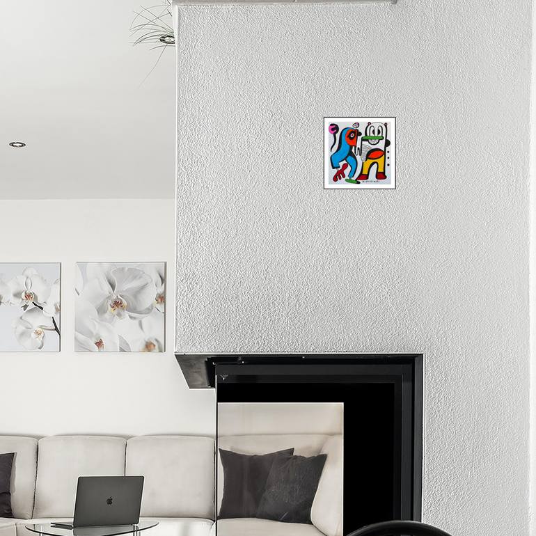 Original Abstract Humor Drawing by Nathalie Gribinski