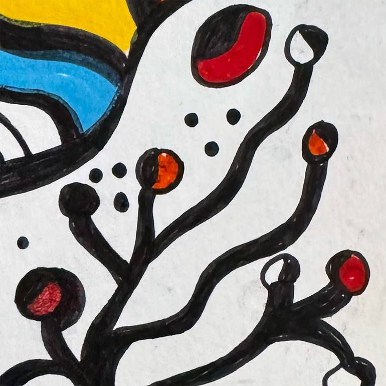 Original Abstract Humor Drawing by Nathalie Gribinski