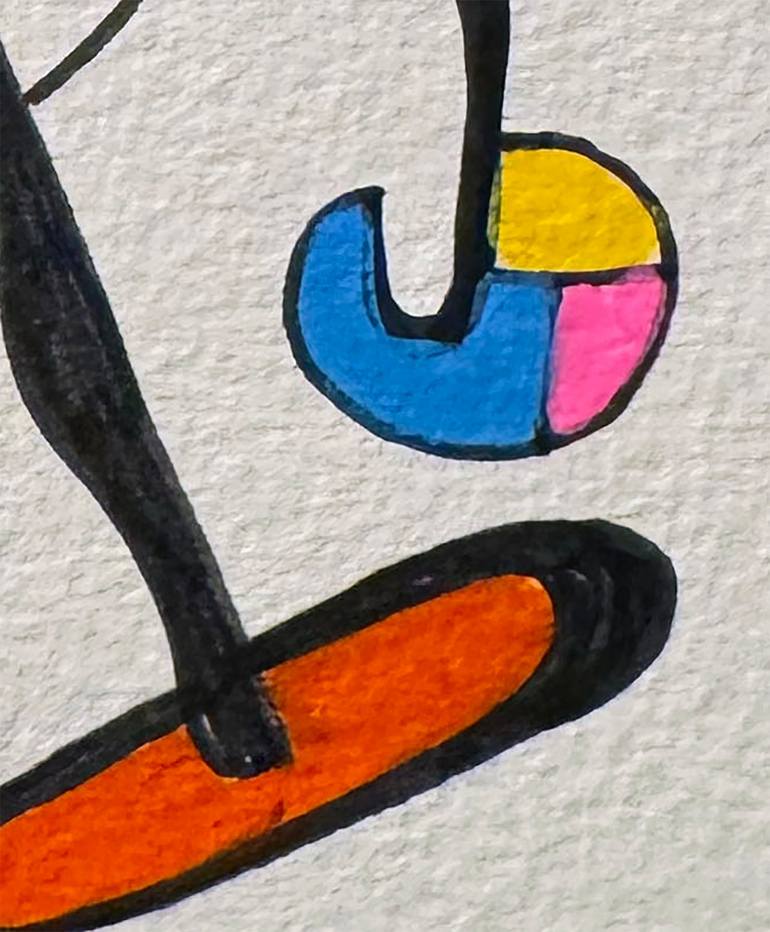 Original Abstract Humor Drawing by Nathalie Gribinski