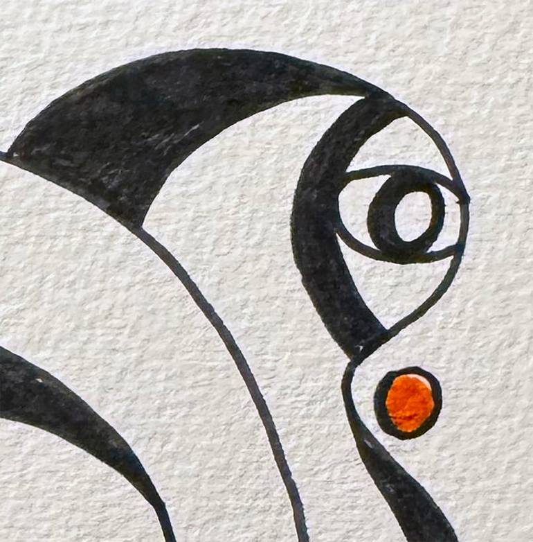 Original Abstract Humor Drawing by Nathalie Gribinski