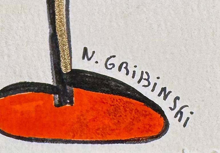 Original Abstract Expressionism Humor Drawing by Nathalie Gribinski
