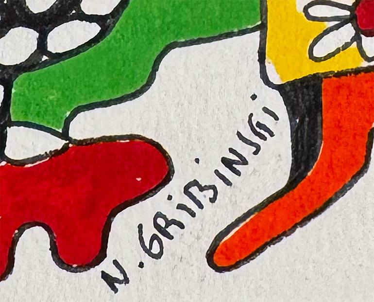 Original Abstract Humor Drawing by Nathalie Gribinski