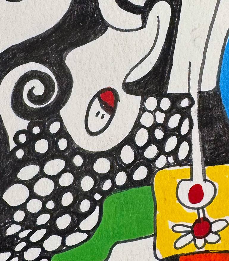 Original Abstract Humor Drawing by Nathalie Gribinski