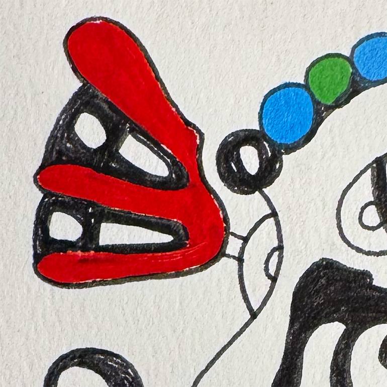 Original Abstract Humor Drawing by Nathalie Gribinski