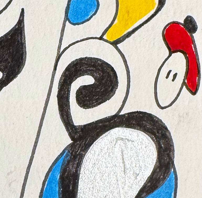 Original Abstract Humor Drawing by Nathalie Gribinski