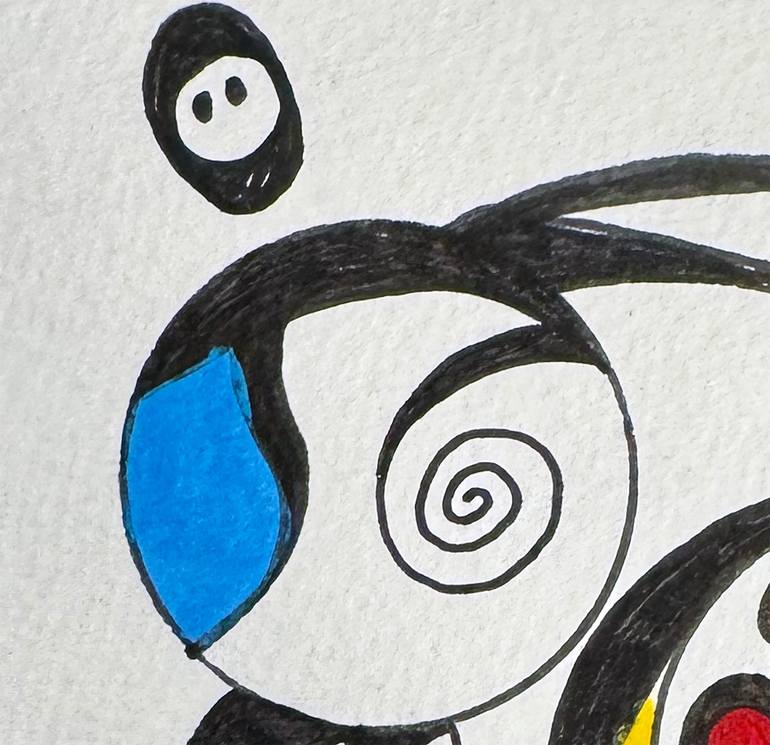 Original Abstract Humor Drawing by Nathalie Gribinski