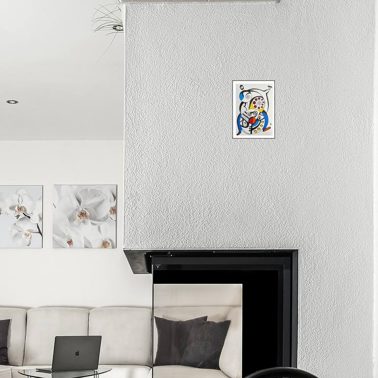 Original Abstract Humor Drawing by Nathalie Gribinski